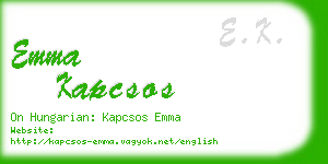 emma kapcsos business card